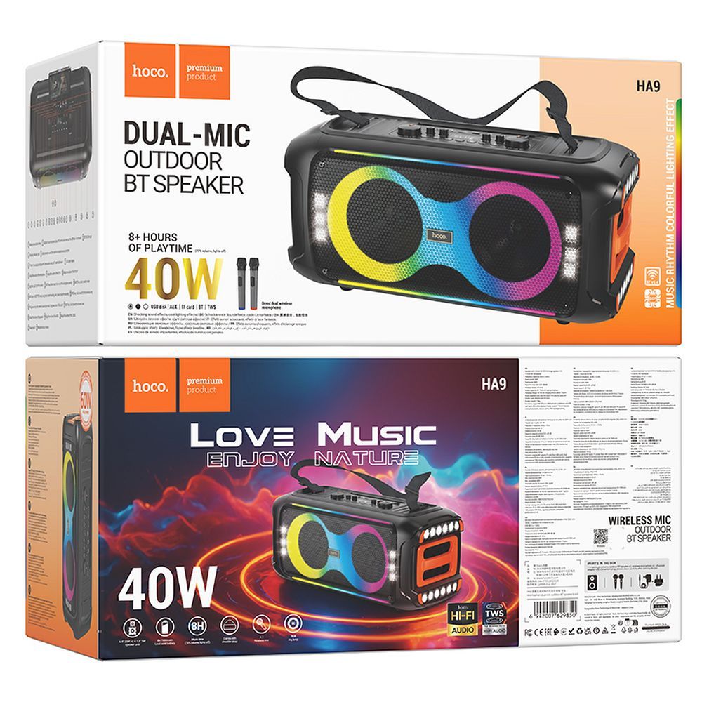 Zestaw do karaoke bluetooth 60W 8h Hoco HA9 czarny