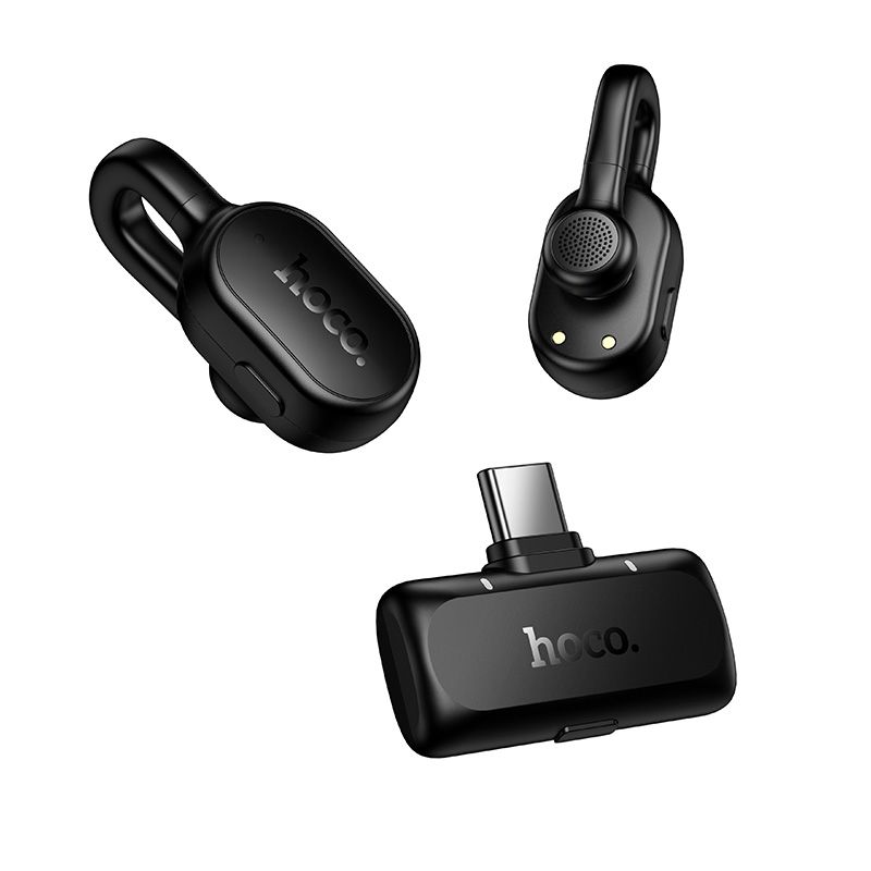 Wireless lavalier microphone USB C Hoco L27 black