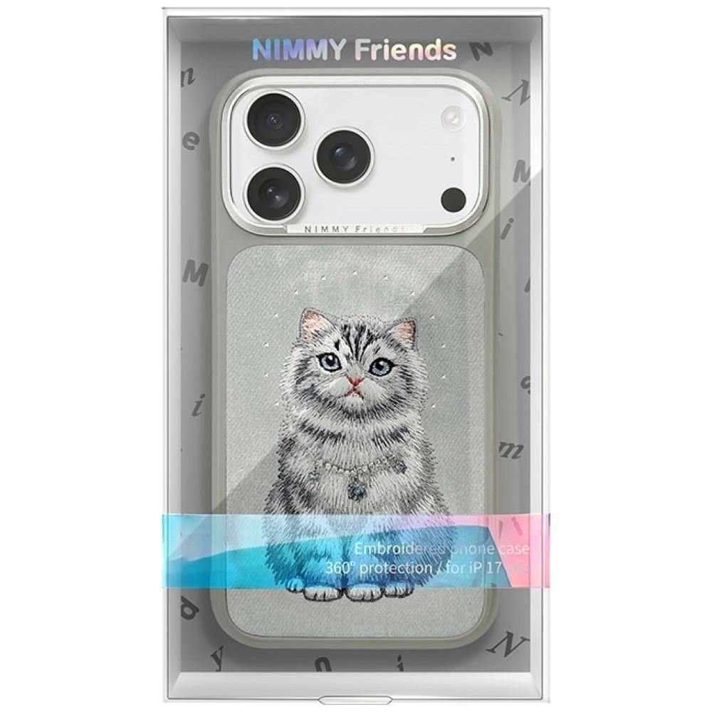 NIMMY case LUCKY FASHION CAT compatible with MagSafe for IPHONE 18 Pro/17 Pro grey