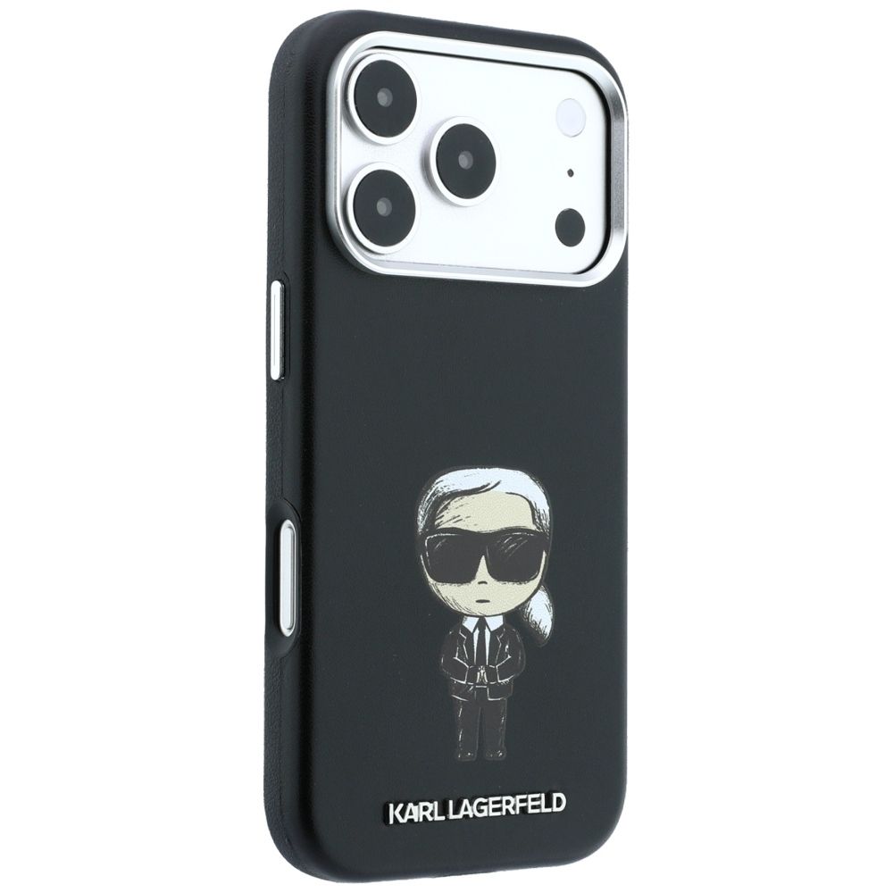 KARL LAGERFELD case for IPHONE 18 Pro/ 17 Pro compatible with MagSafe (Smooth Ikonik Sketch) black
