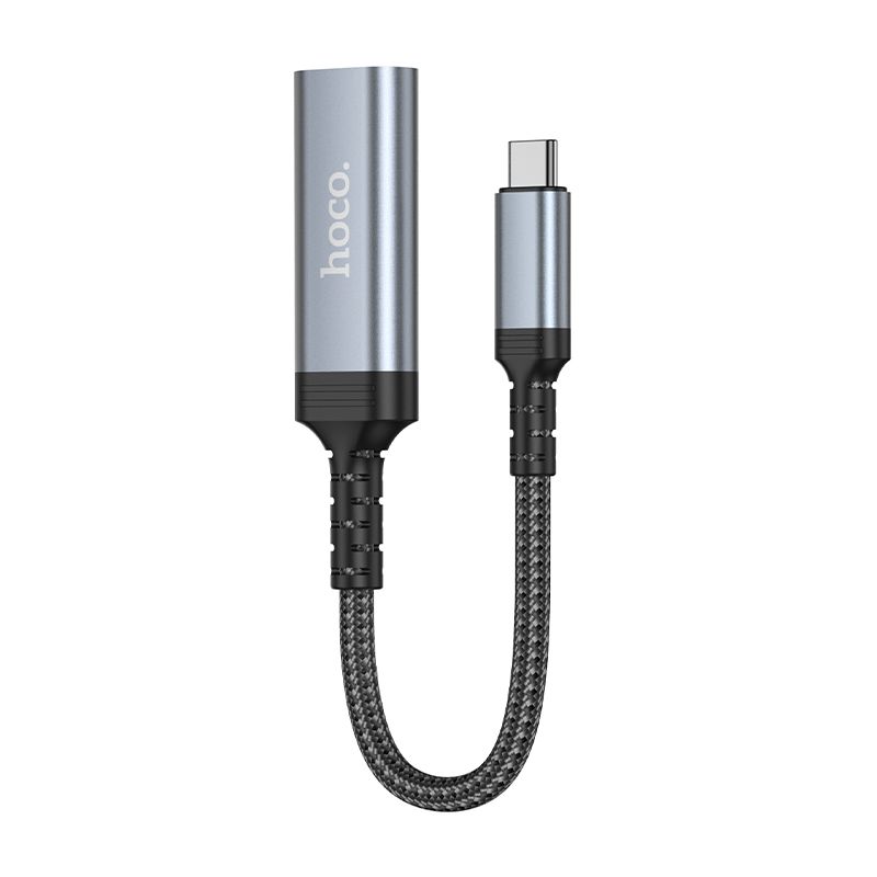 Cable USB C to HDTV conversion cable Hoco 4K 30Hz 0,2 m UA43A metal gray