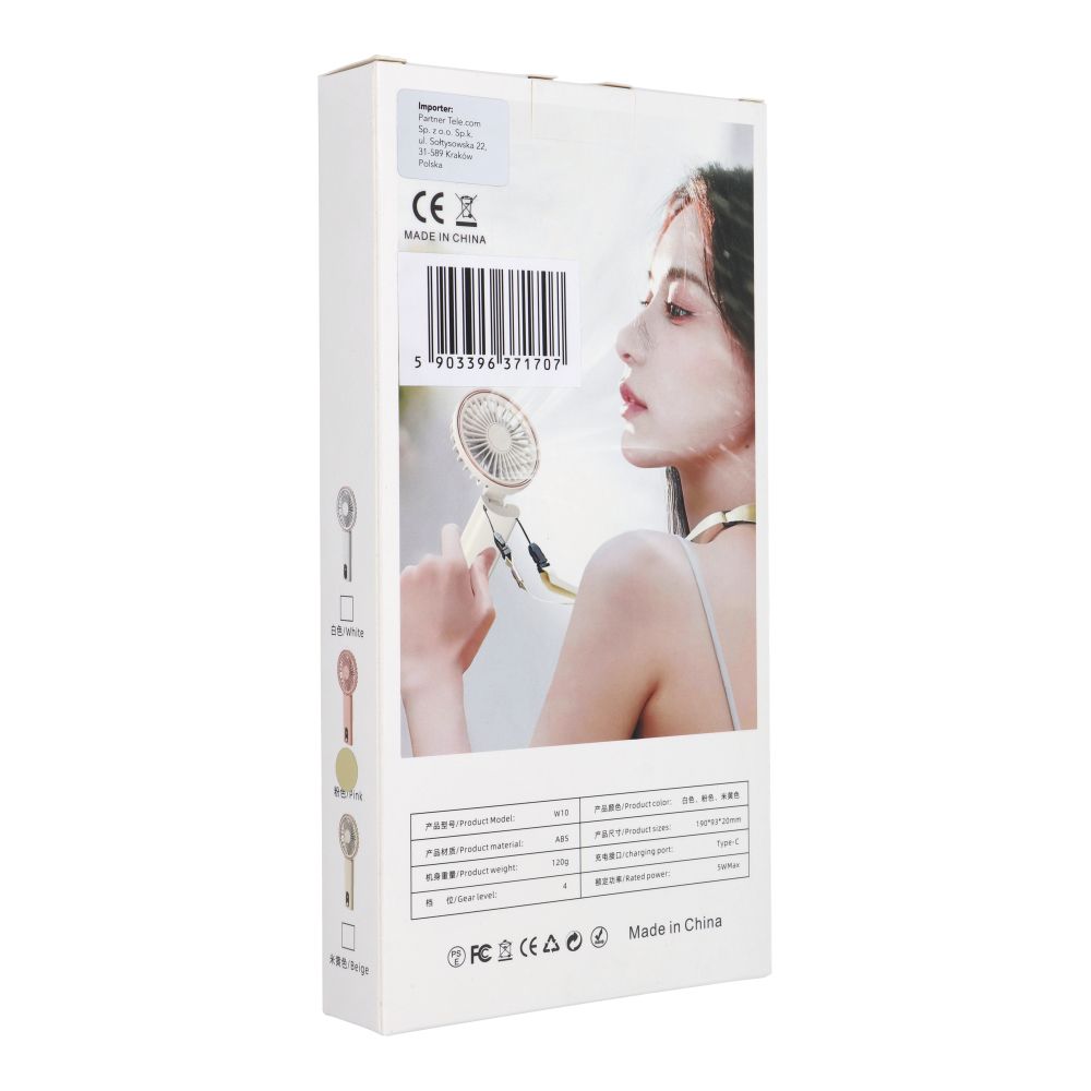 Wentylator / wiatrak przenośny W10 różowy