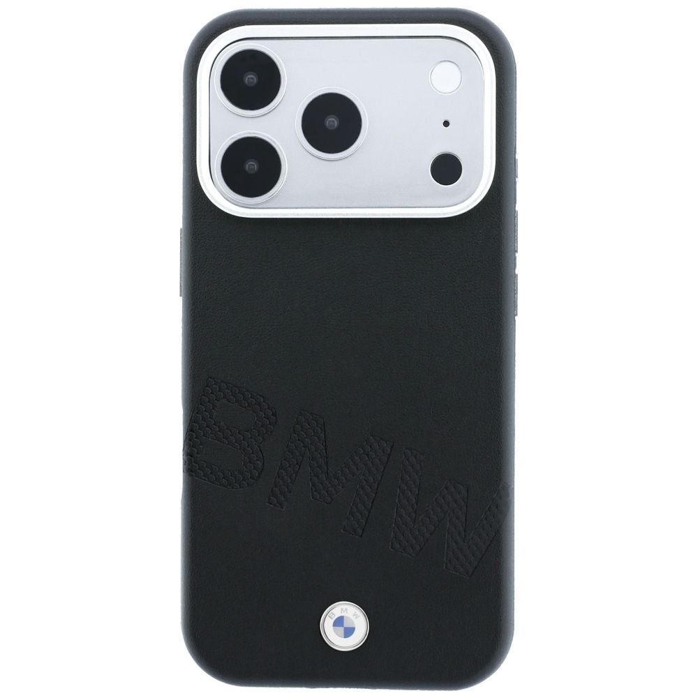 BMW case for IPHONE 18 Pro/17 Pro compatible with MagSafe (Sign Inclined Deboss Letters) black