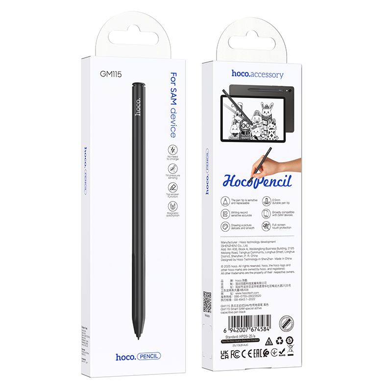 Capacitive pen for tablet active Hoco GM115 black