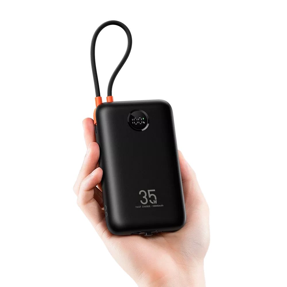 Powerbank Veger K2 (W2068) PD QC3.0 35W 20000 mAh with built-in Type C cables / Lightning black