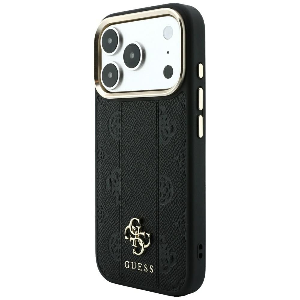 Case for IPHONE 18 Pro/17 Pro compatible with MagSafe (Stripe Peony 4G Logo) black