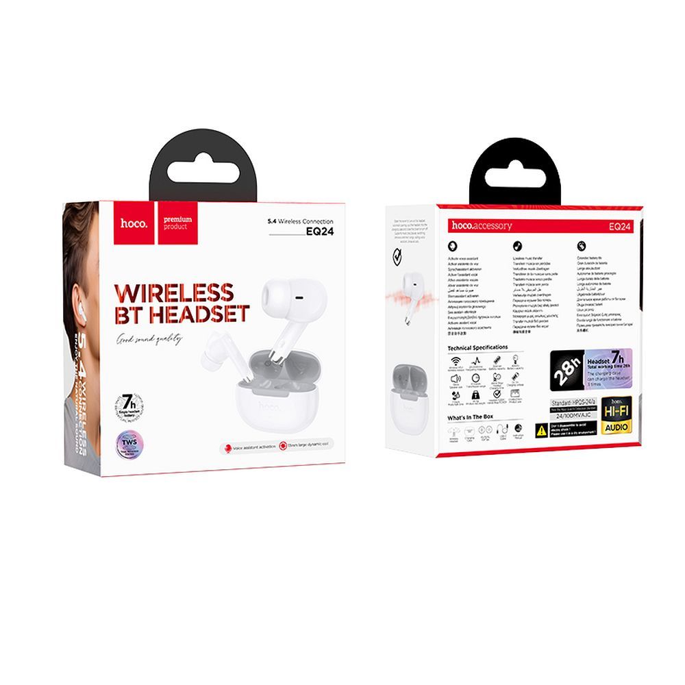Wireless earphones Hoco TWS EQ24 white star