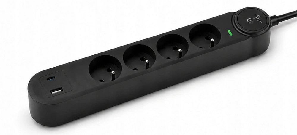 Extension cord, 4 sockets + USB-A