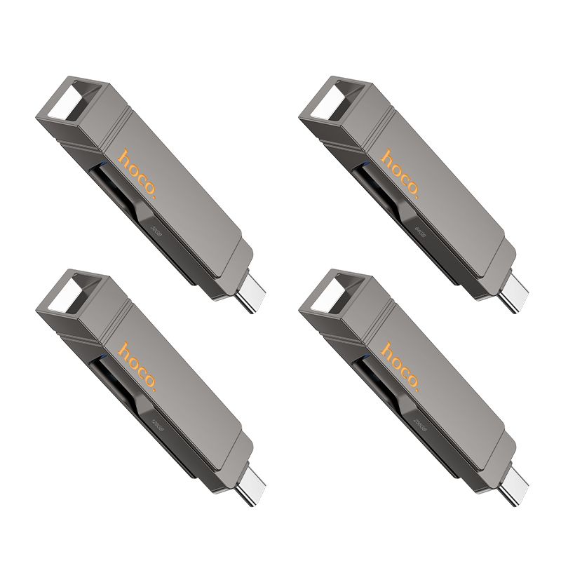 Pendrive 256GB USB 3.2 (USB A + USB C) Hoco UD15 gray