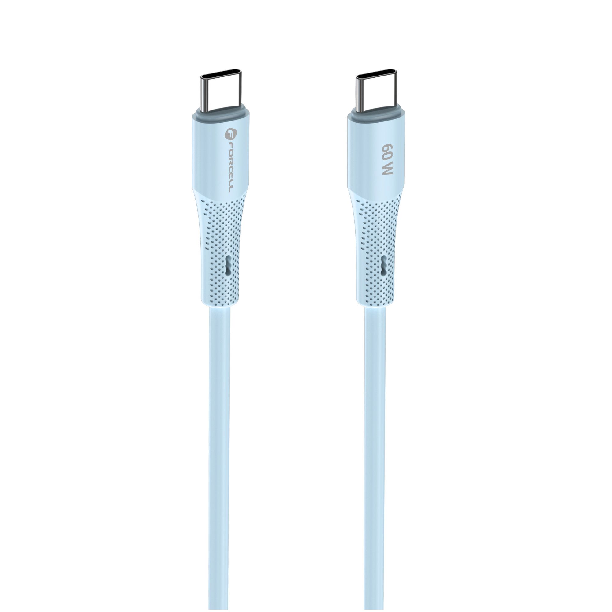 Cable USB C to USB C Forcell F-Energy QC4.0 PD 3A 60W Silicone 1 m C344 blue