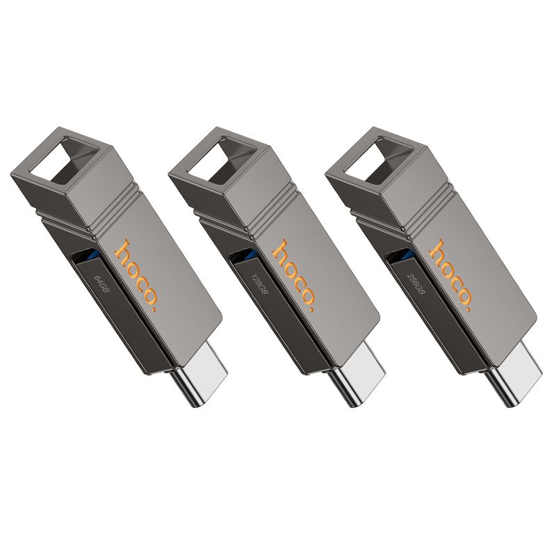 Pendrive 256GB USB 3.2 (USB A + USB C) Hoco UD14 szary