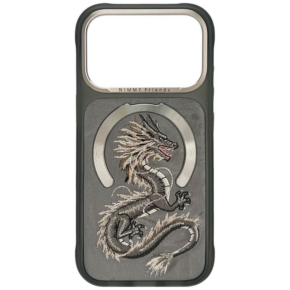 NIMMY case MAGNETIC FANTASY ANIMAL DRAGON compatible with MagSafe for IPHONE 18 Pro/17 Pro grey