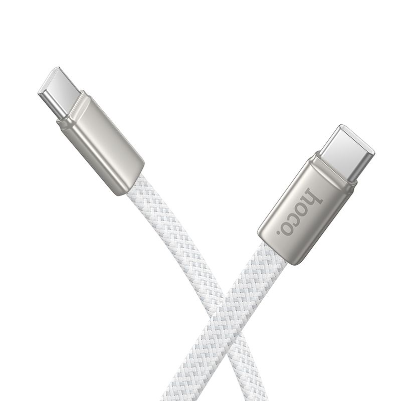 Flat Cable USB C to USB C Hoco 3A 60W 1 m X125 white