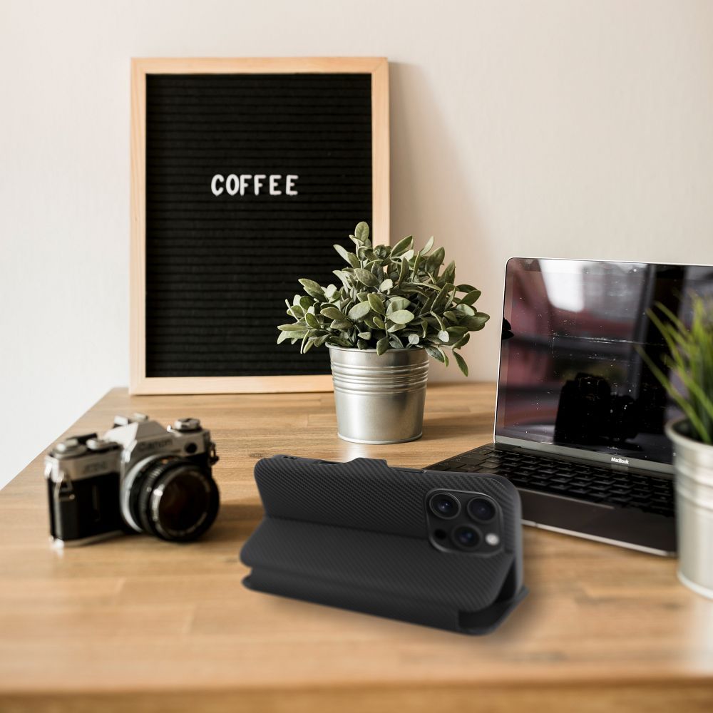 Kabura FOLIO Side Magnet do IPHONE 16 PRO MAX czarny