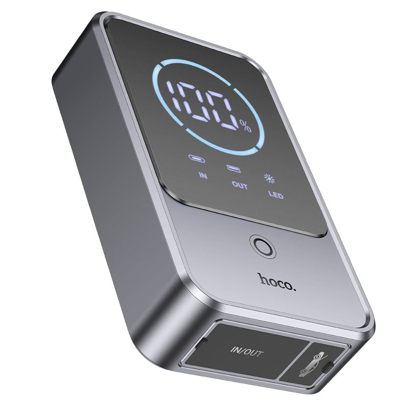 Powerbank 10000 mAh 2,4A 18W with a car jump-start function Hoco QS7 metal gray