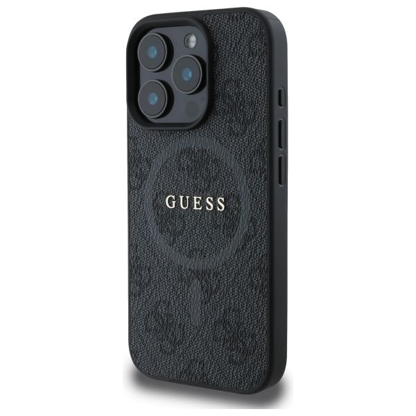 GUESS case for IPHONE 16 Pro Max compatible with MagSafe GUHMP16XG4GFRK (PU 4G Ring Classic Logo) black