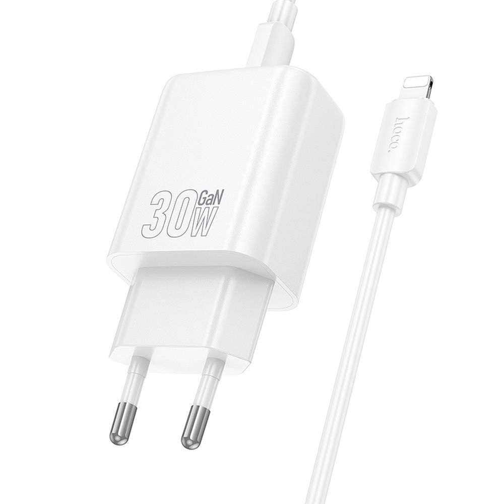 Phone charger Hoco USB C QC PD 30W + cable USB C to Lightning N62 white