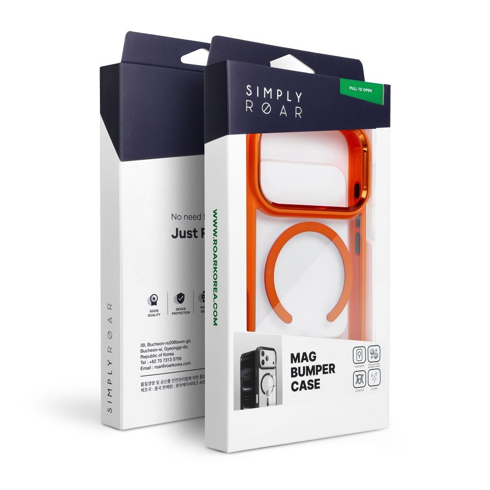 ROAR case MAG BUMPER compatible with MagSafe for IPHONE 18 Pro / 17 Pro orange