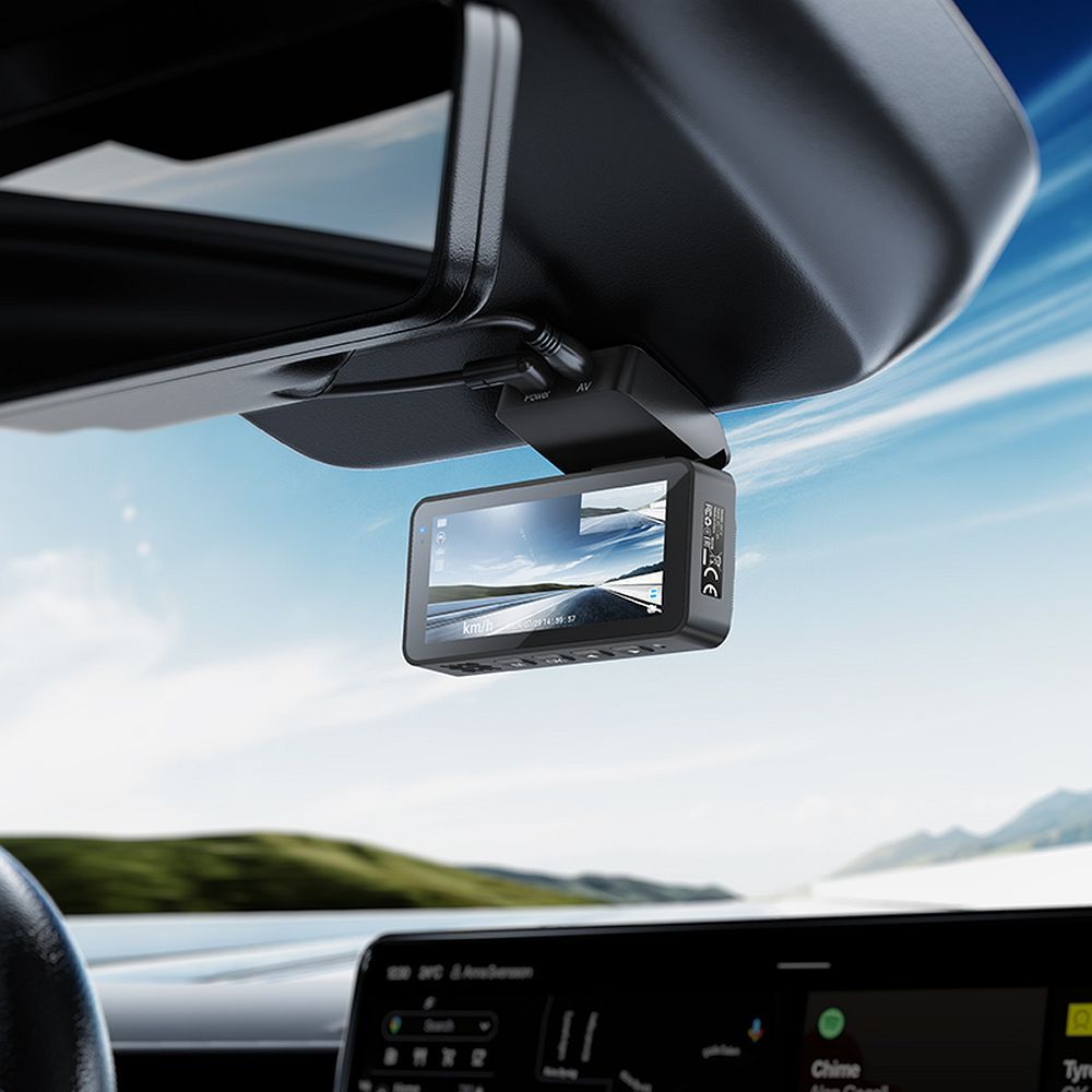 Dash cam for car Hoco with screen 3,69" 2K + rear camera 720P/25fps GPS DV12 silvery gray