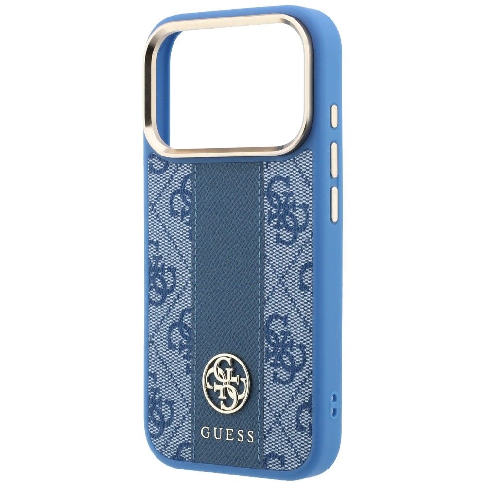 Case for IPHONE 18 Pro/17 Pro compatible with MagSafe (Stripe Round and Classic Logos 4G) blue