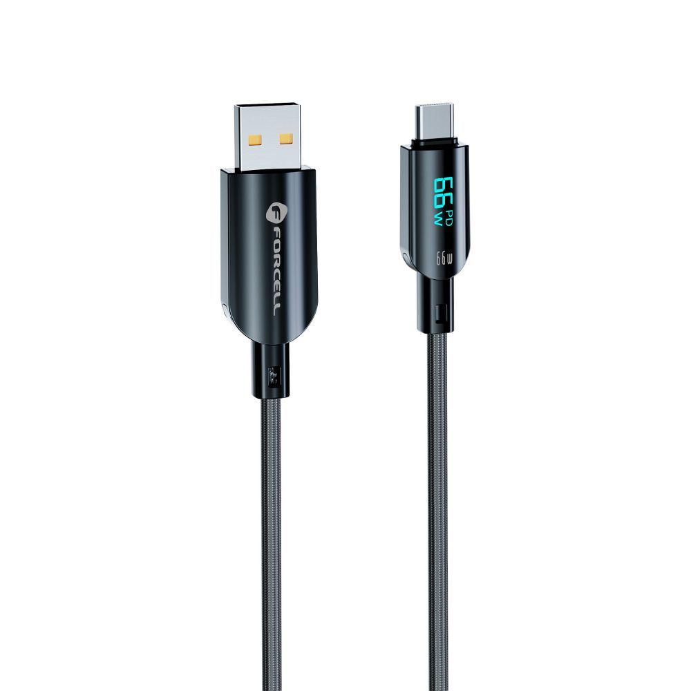 Cable USB A to USB C Forcell F-Energy QC4.0 PD 3A 66W Digital 1,2 m C272 black