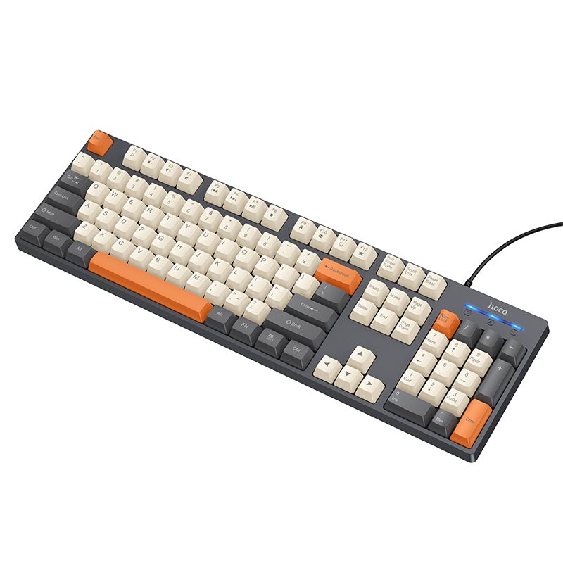 Wired keyboard QWERTY Hoco GM61 tri-color (white, grey, orange)