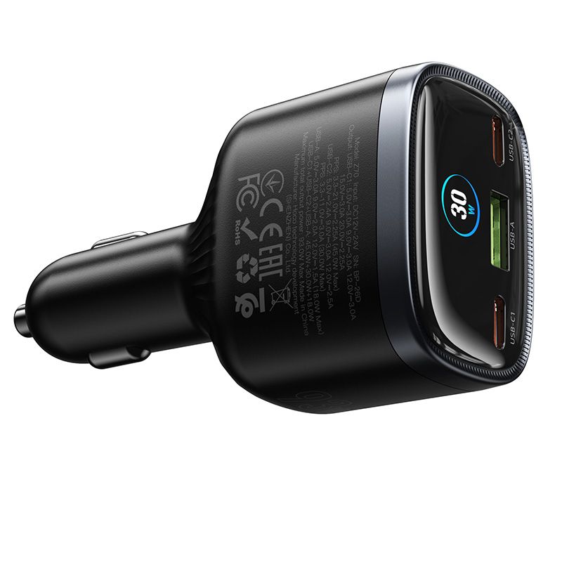 Car charger Hoco USB A + 2xUSB C PD QC3.0 93W Z70 black