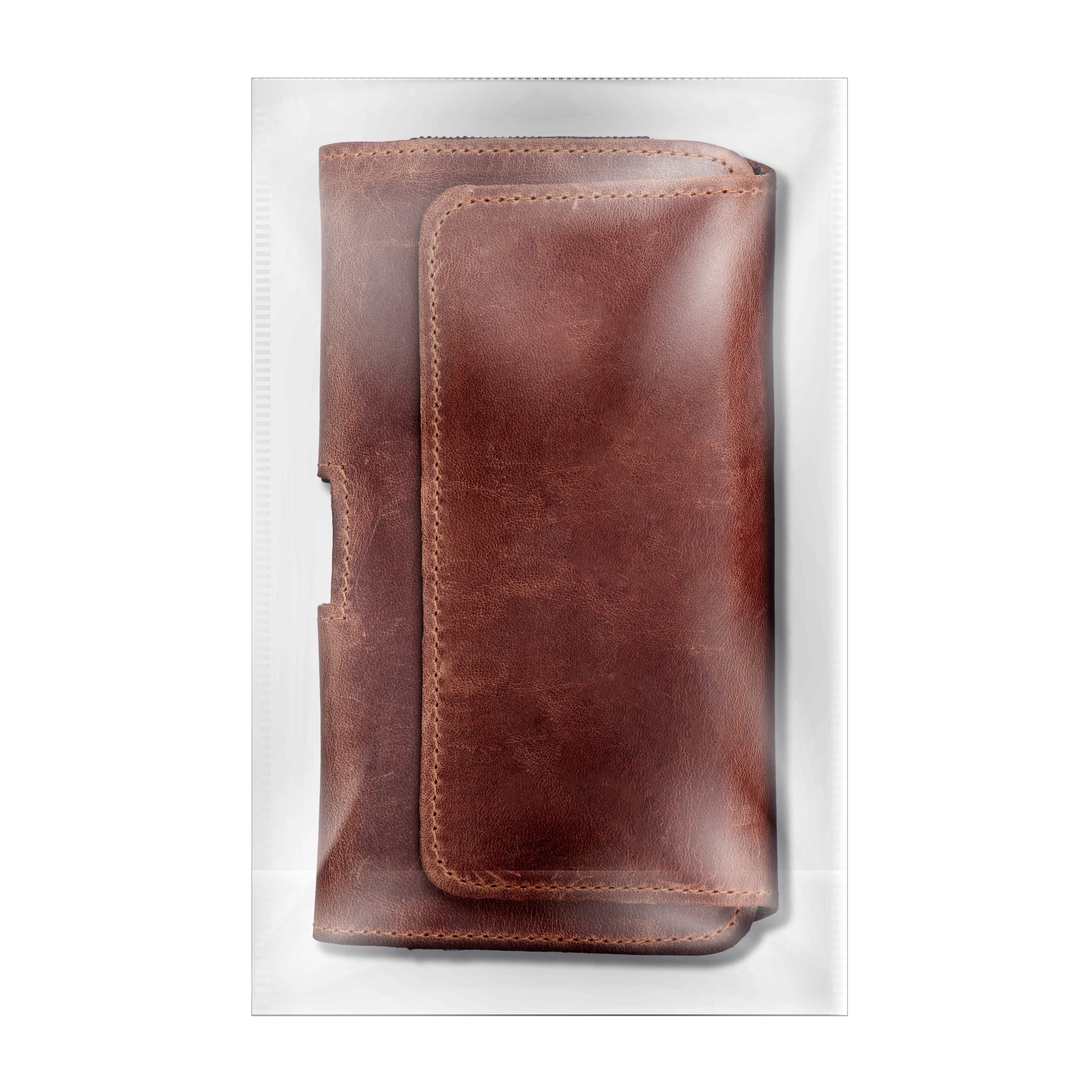 ROYAL Crazy Horse - Leather universal belt holster / brown - Size 2XL - for SAMSUNG A21s / S20 ULTRA / S21 ULTRA / A70 / A71 / XIAOMI REDMI 9 / HUAWEI P SMART PRO