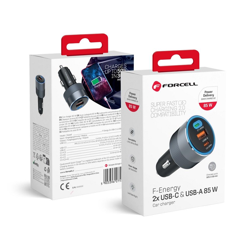 FORCELL F-ENERGY Aluminum Car Charger 2
