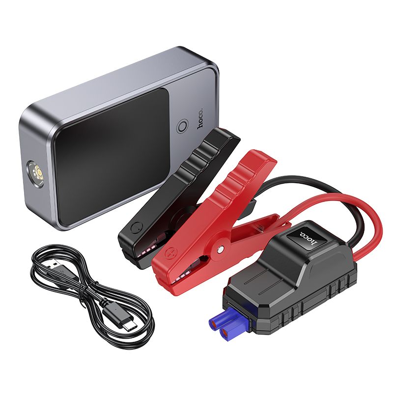 Powerbank 10000 mAh 2,4A 18W with a car jump-start function Hoco QS7 metal gray