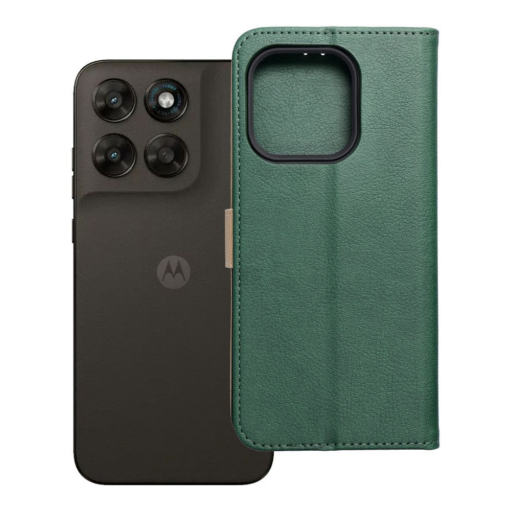 Flip case for Motorola G67 / G77 Split Book green and gold