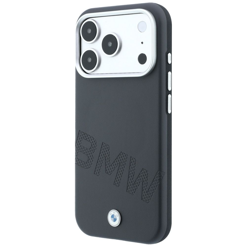 BMW case for IPHONE 18 Pro Max/17 Pro Max compatible with MagSafe (Sign Inclined Deboss Letters) grey