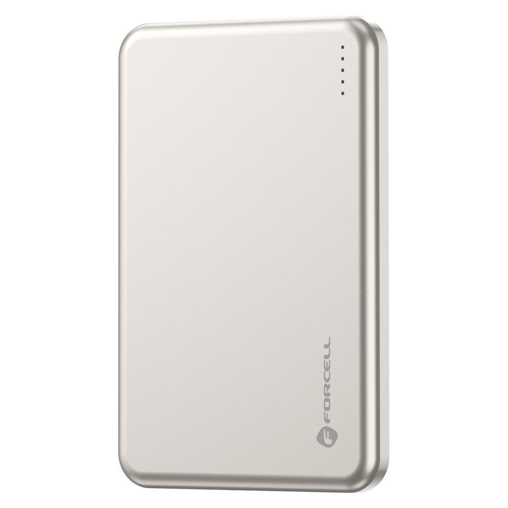 Powerbank compatible with MagSafe Forcell F-Energy Slim F5K9 QC4.0 PD3.0 15W 5000 mAh cloud dancer