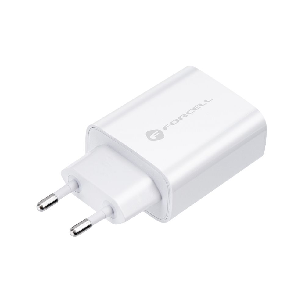 FORCELL F-ENERGY TFK-TC-25WPD utazó töltő, Type-C, PD, QC4.0, 3 A, 25 W, fehér