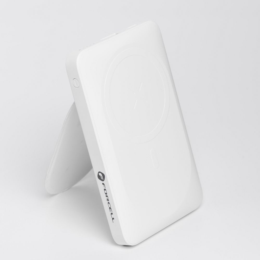 FORCELL F-ENERGY F10K2 MagStand powerbank compatible with MagSafe PD QC3.0 5A 20W 10 000 mAh white