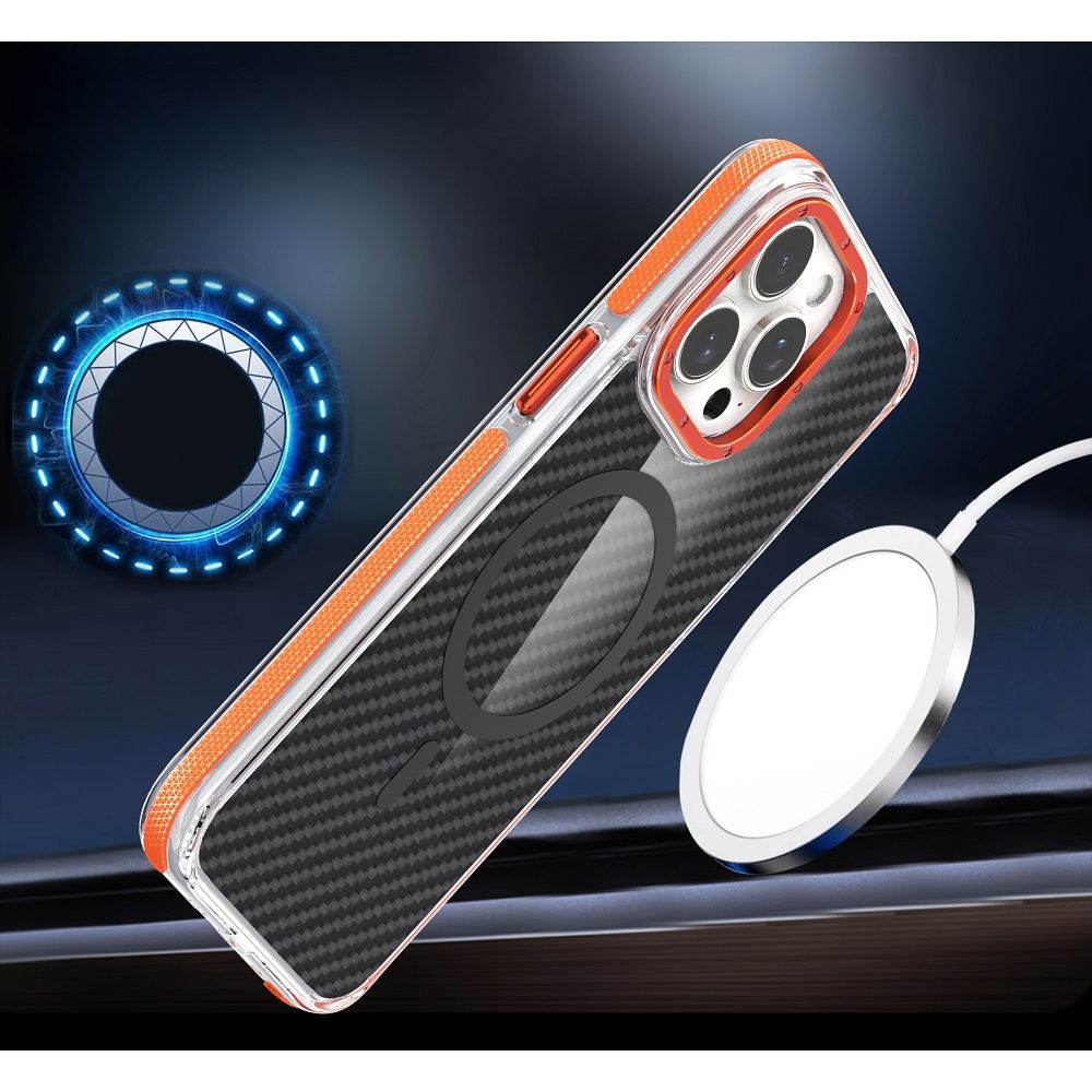 Futerał FIBER kompatybilny z MagSafe do SAMSUNG A16 5G pomarańczowy