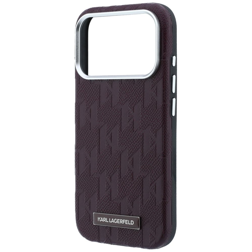 KARL LAGERFELD case for IPHONE 18 Pro/17 Pro compatible with MagSafe (Mono Resin Logo) burgundy
