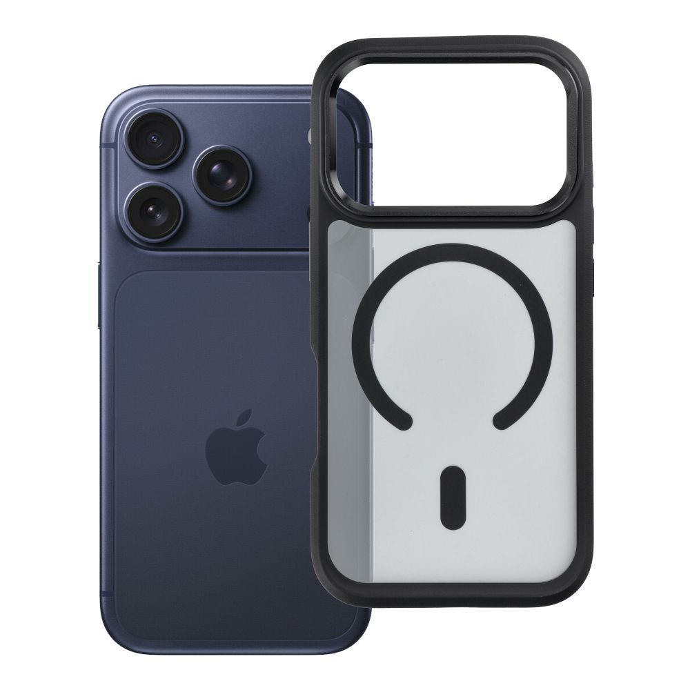 Case for iPhone 18 Pro / 17 Pro Forcell F-Protect Smoke Hybrid Premium compatible with MagSafe black