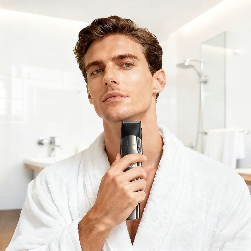 Hair clipper set Hoco HP26 metal gray