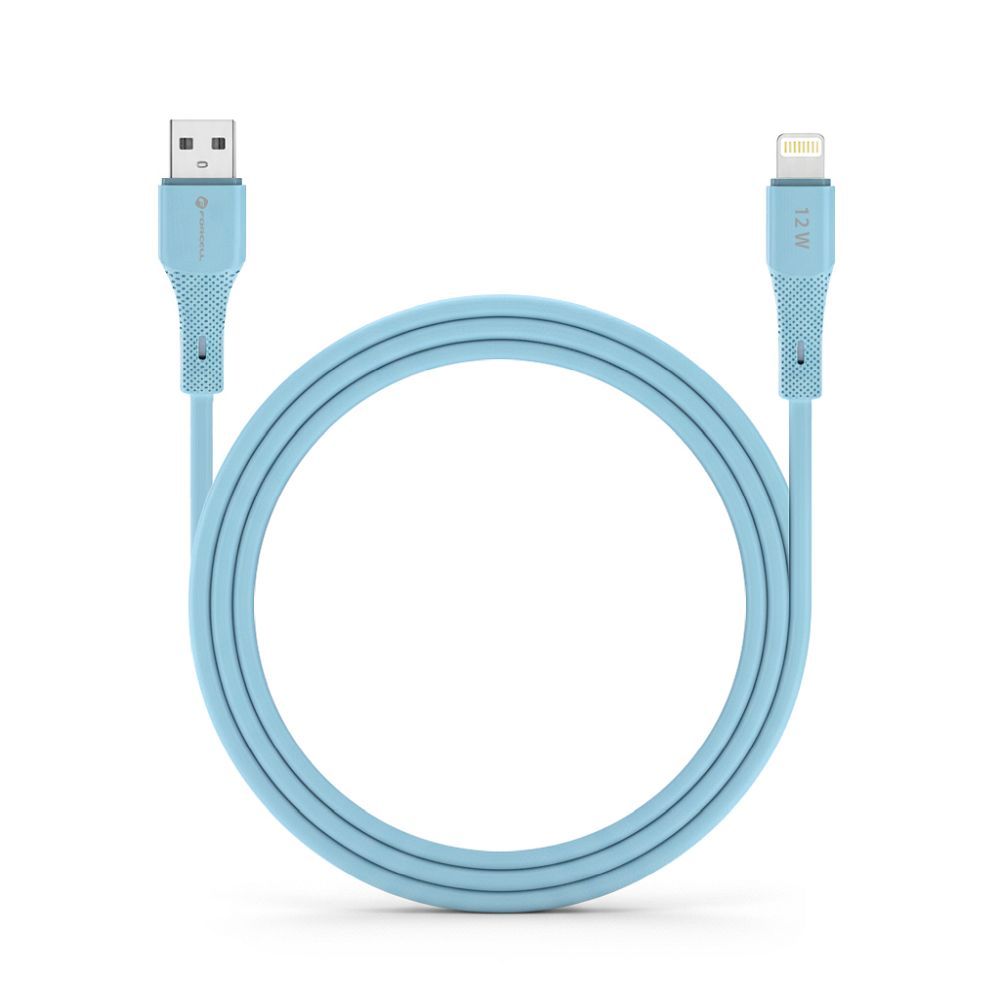 Cable USB A to Lightning Forcell F-Energy 2,4A 12W Silicone 1 m C343 blue