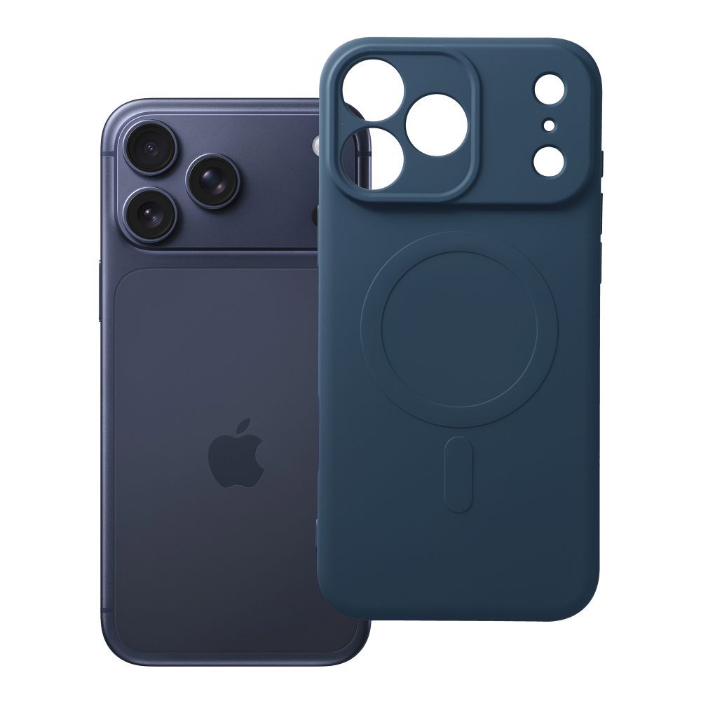 Case for iPhone 18 Pro Max / 17 Pro Max Silicone Mag Cover compatible with MagSafe (camera protection) dark blue