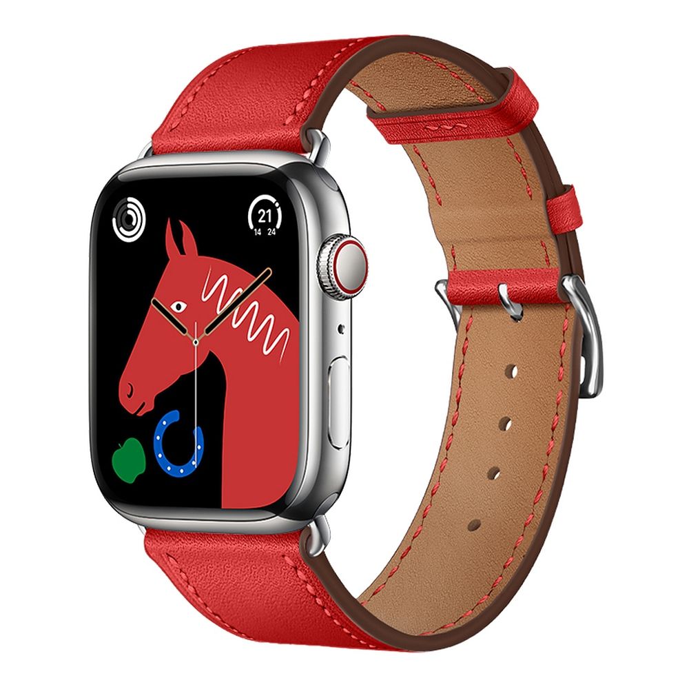 Strap to Apple Watch Forcell F-Design FA20 holes eco-friendly leather 38 / 40 / 41 mm red