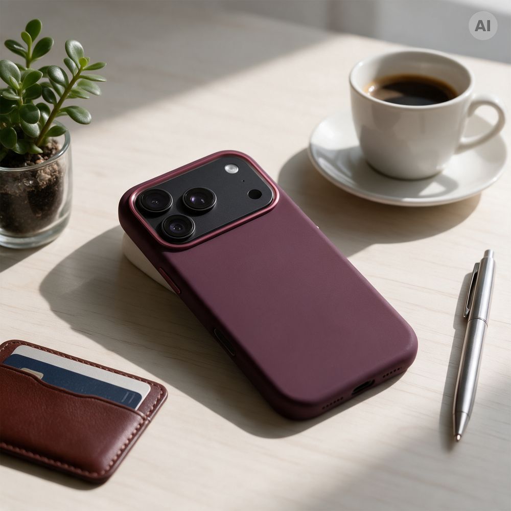 Case for iPhone 18 Pro / 17 Pro Forcell F-Protect Frame Premium compatible with Magsafe dark cherry
