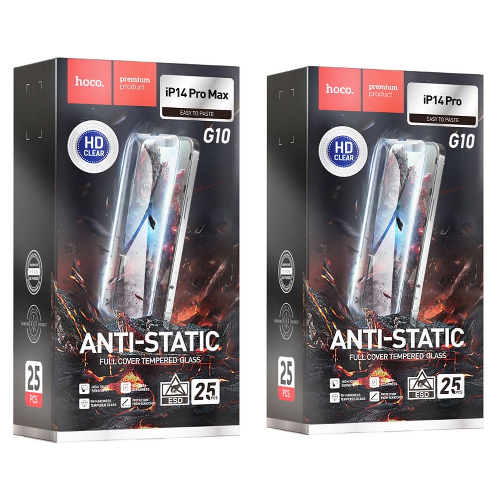 Szkło hartowane do iPhone 14 PRO MAX Hoco HD Anti-static 25 sztuk G10