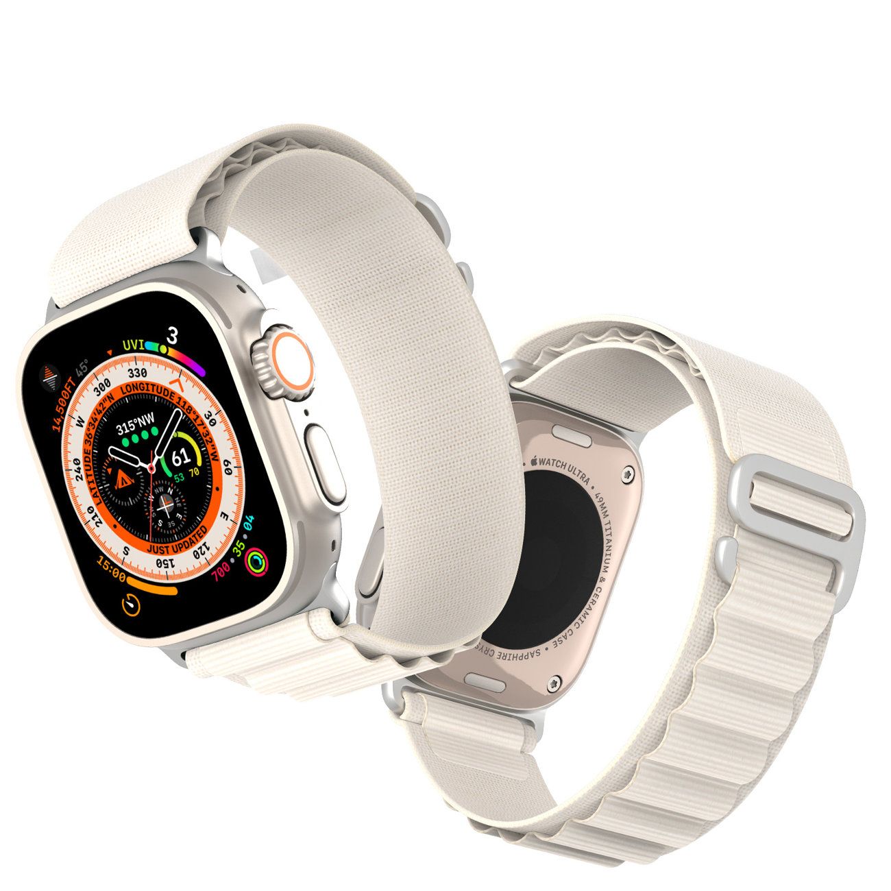 DUX DUCIS pasek GS nylonowy do Apple Watch 38 / 40 / 41 mm platynowy