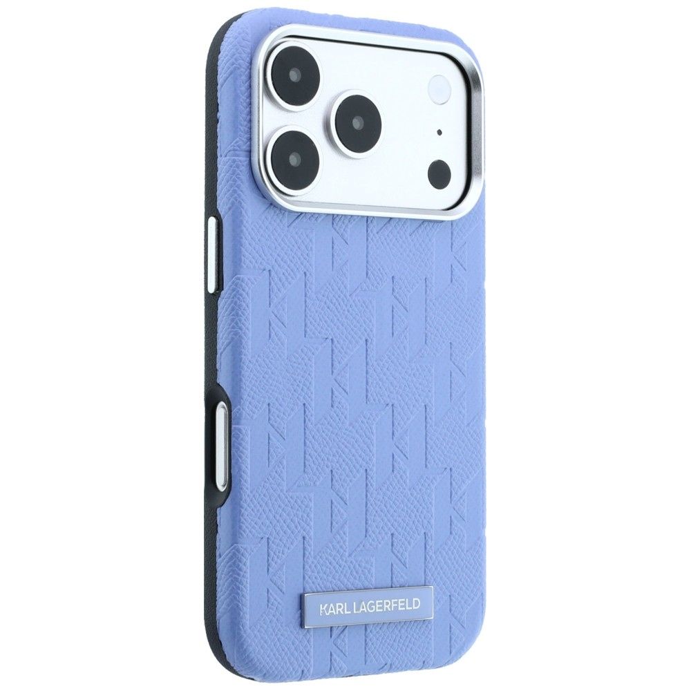 KARL LAGERFELD case for IPHONE 18 Pro/17 Pro compatible with MagSafe (Mono Resin Logo) light blue