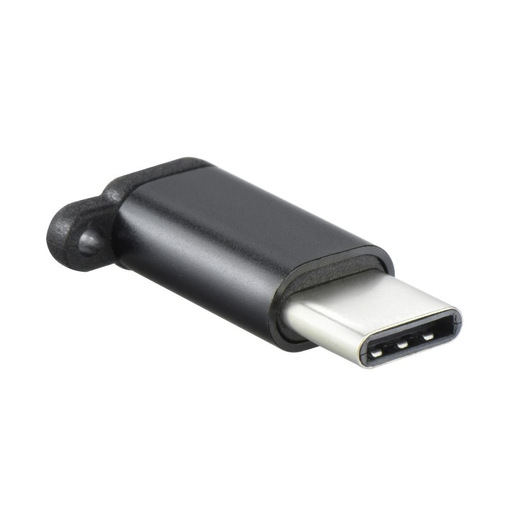 Adapter Micro USB (anya) - Typ C (apa) [PA30] kulcstartó fekete