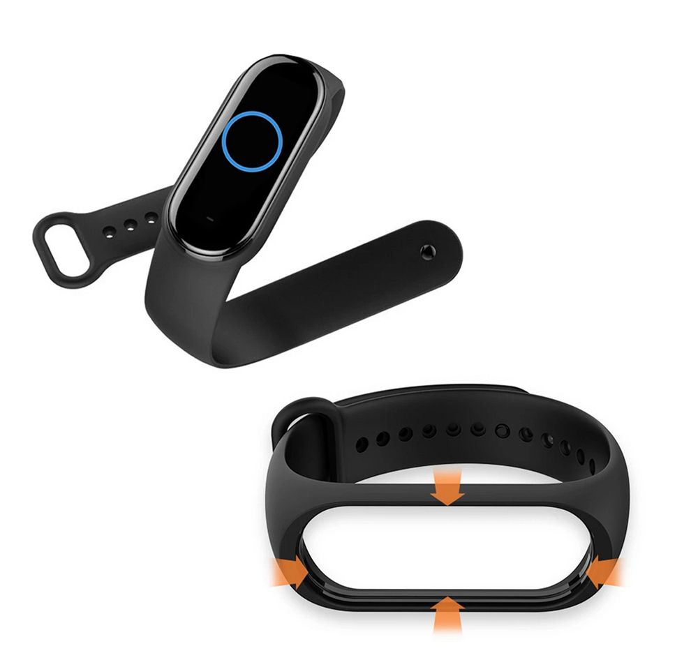 Silicone strap for XIAOMI Mi Band 5 / 6 / 7 black (01)