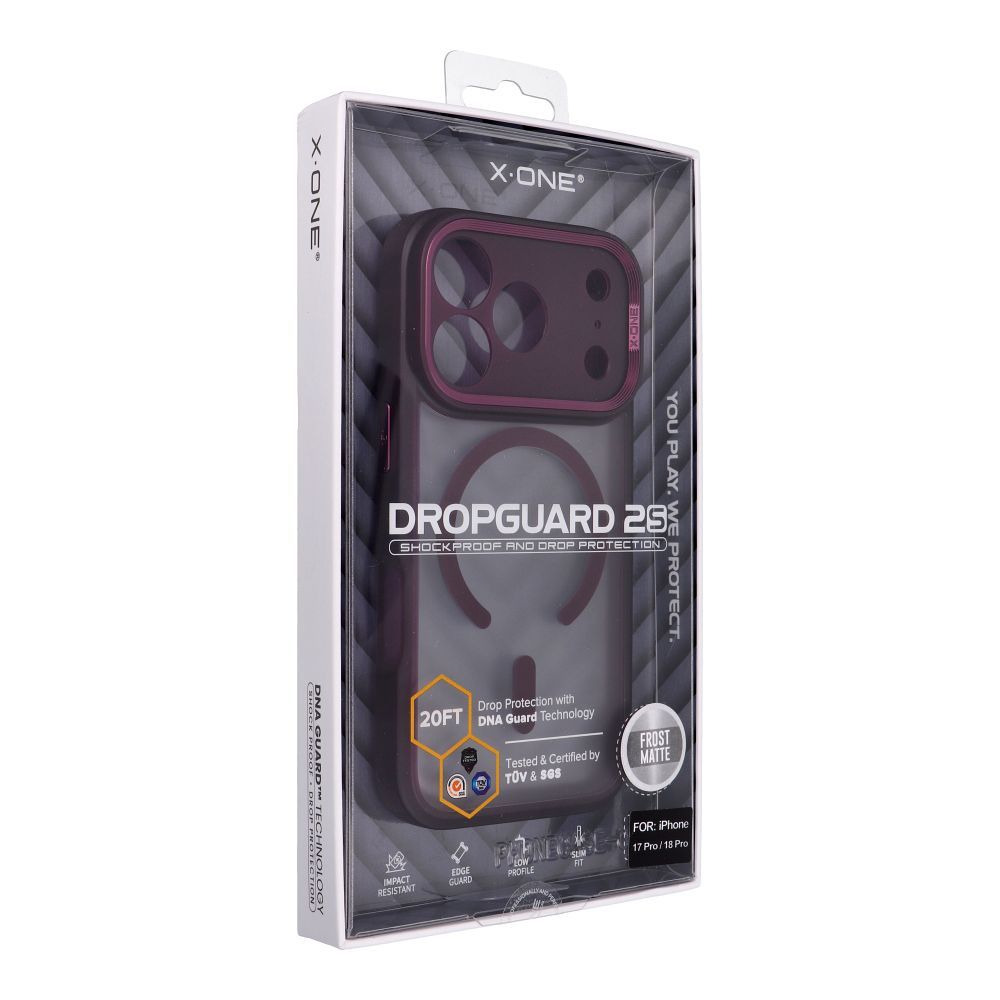 X-ONE Dropguard 2S compatible with MagSafe for iPhone 18 Pro / 17 Pro dark cherry