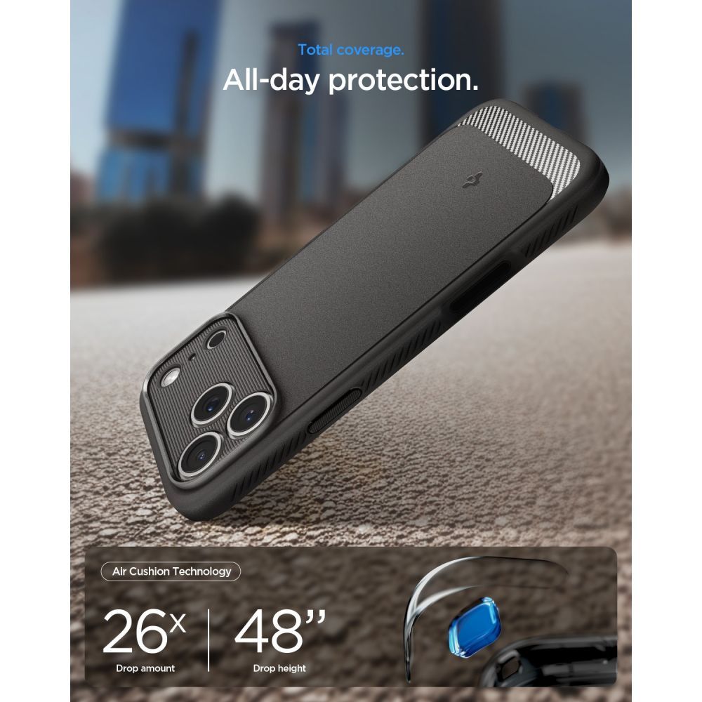 SPIGEN case RUGGED ARMOR compatible with MagSafe for IPHONE 18 Pro / 17 Pro grey